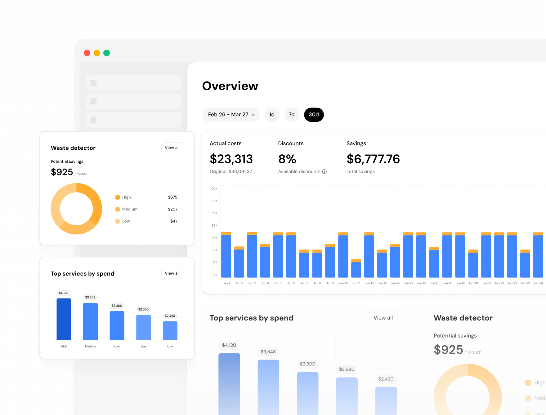 Usage and savings, one screen 